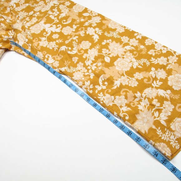 Anthropologie Maeve The Colette Cropped Wide-Leg Linen Pants Maize Floral 31 - Picture 9 of 14